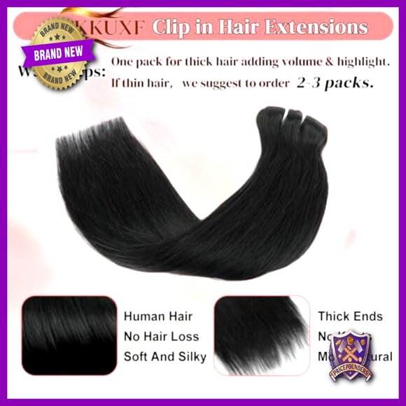 18 Inch Clip-In Human Hair Extensions 100g 8 Pieces Straight Remy Hair